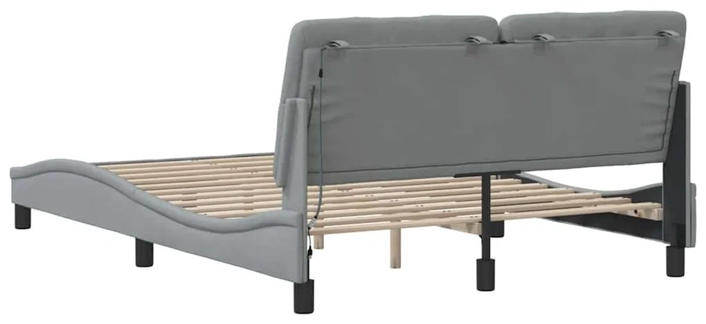 Estrutura de cama com LED sem colchão 120x200 cm tecido