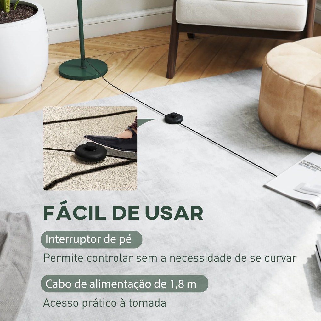 Candeeiro de Pé Moderno com Ecrã em Forma de Taça Refletora de Luz Interruptor de Pé Suporte E27 sem Lâmpada Ø35x155 cm Verde