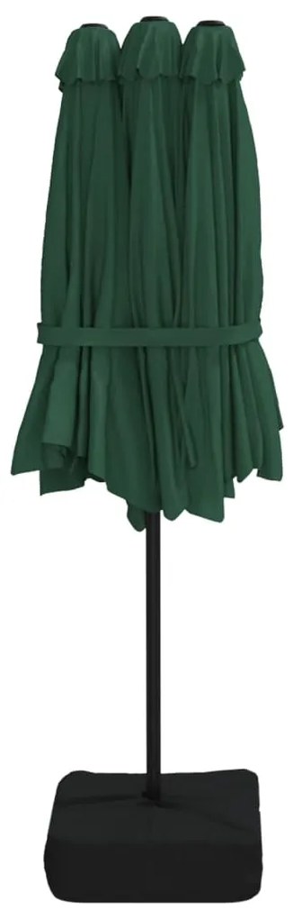 Guarda-sol com cabeça dupla 449x245 cm verde