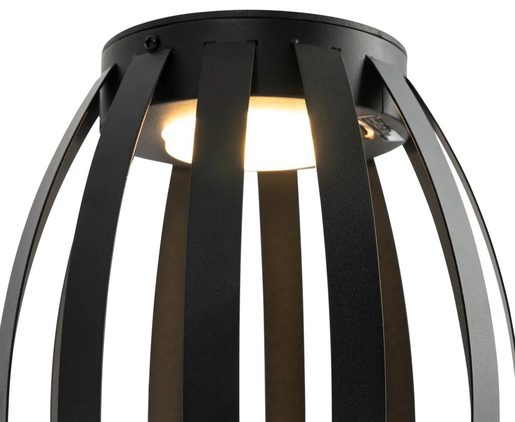 Conjunto de 2 candeeiros de mesa para exterior preto com 3 níveis de intensidade regulável solar e recarregável - Sheldon