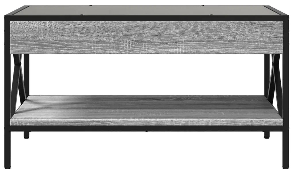 Mesa de centro luzes LED Infinity 70x50x38 cm cinzento sonoma