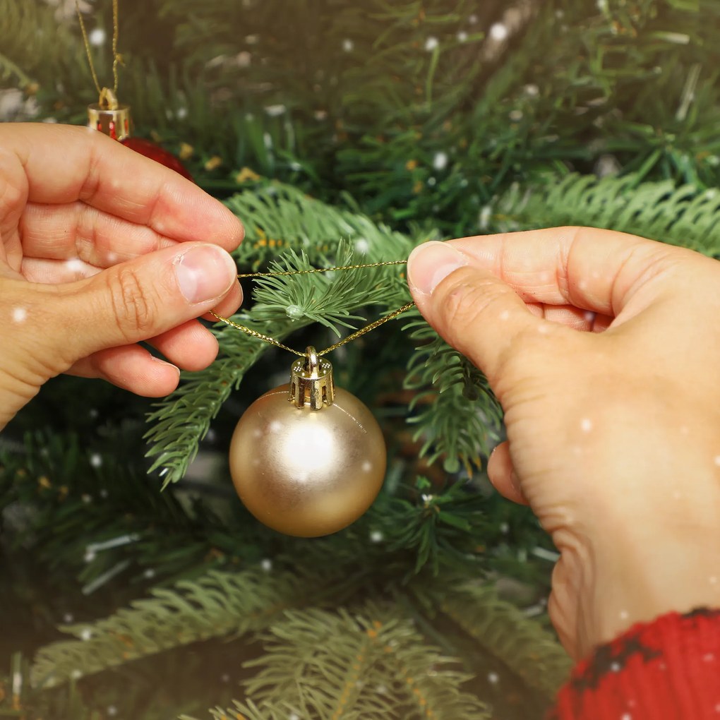 Árvore de Natal Artificial 180 cm com 772 Ramos Densos e Suporte Metálico Dobrável para Interior Verde