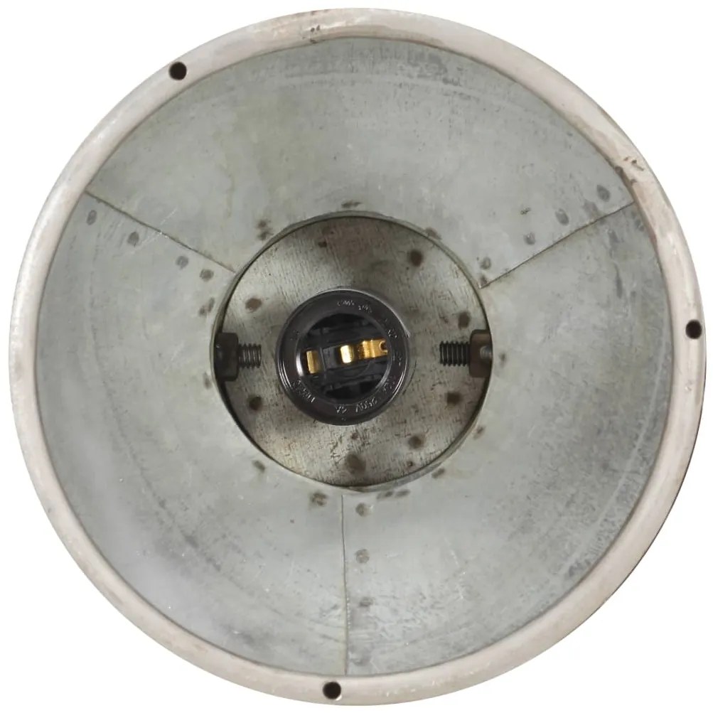 Candeeiro de teto industrial E27 madeira de mangueira prateado
