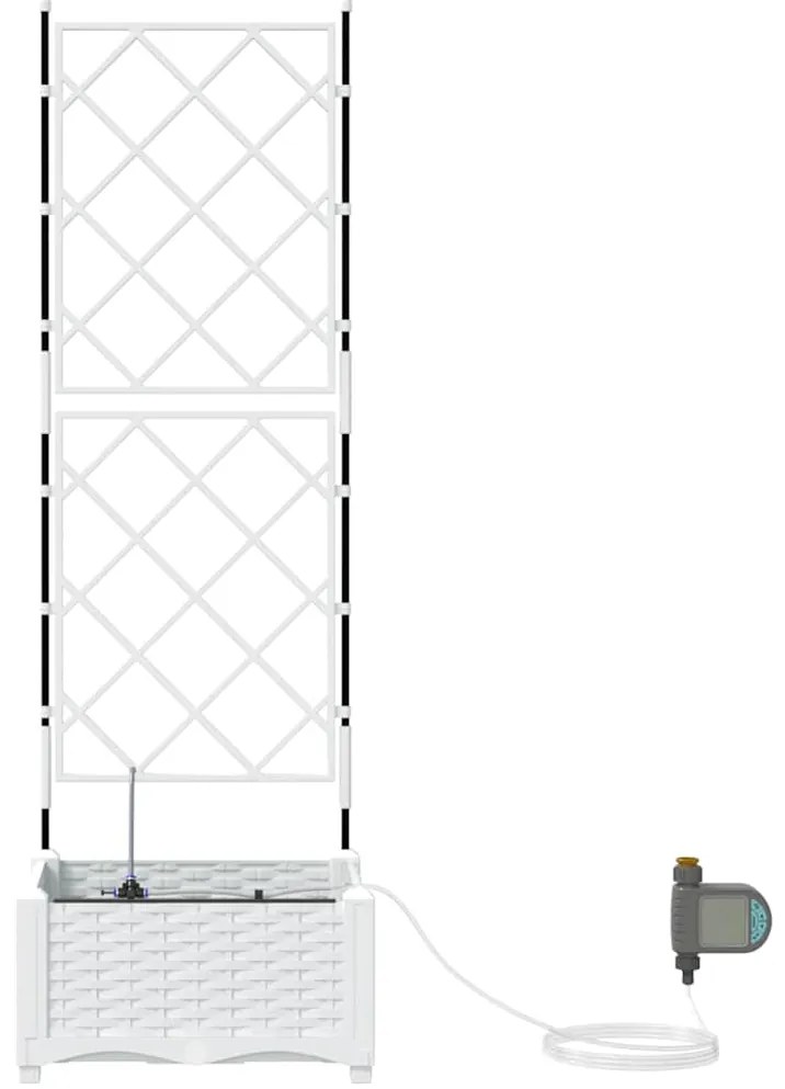 Jardineiras de Jardim 1 pc Branco 40 x 40 x 126 cm Plástico