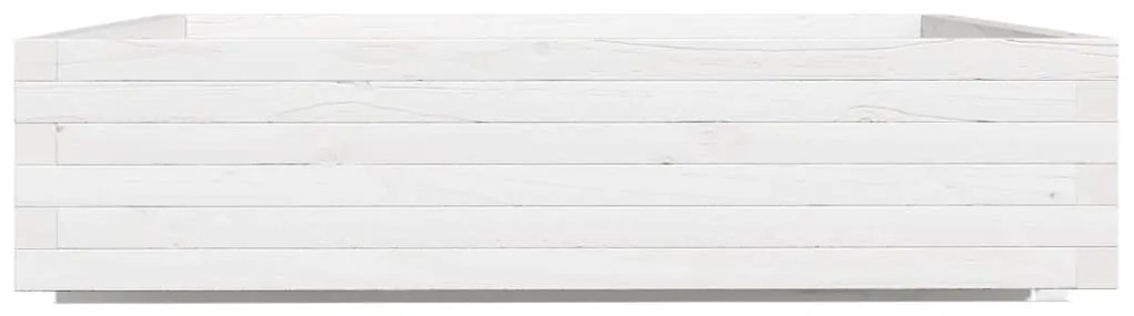 Vaso/floreira de jardim 100x100x26,5 cm pinho maciço branco