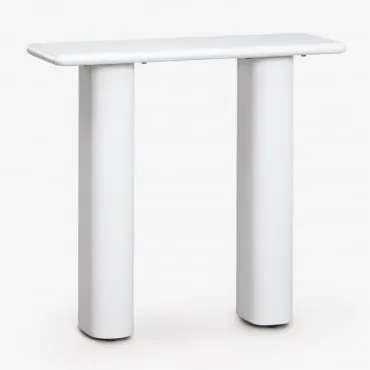 Consola Retangular De Exterior 80x30 Cm Em Cimento Tiena Branco - Sklum