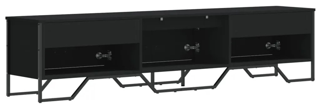 Móvel de TV 180x34x41 cm derivados de madeira preto