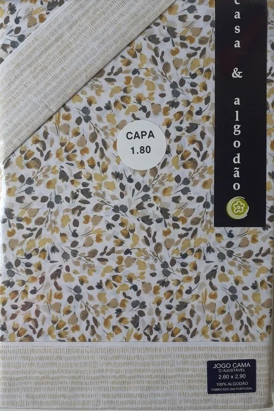 Jogo de lençóis 100% algodão - MILÃO da Casa&Algodão: cama 160cm - 1 lençol superior 240 x 290 cm + 1 lençol capa ajustavel 160 x 200 + 30 cm + 2 fronha almofada 50x70 cm