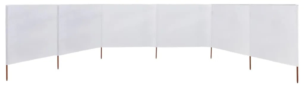 Para-vento com 6 painéis em tecido 800x120 cm cor areia branco