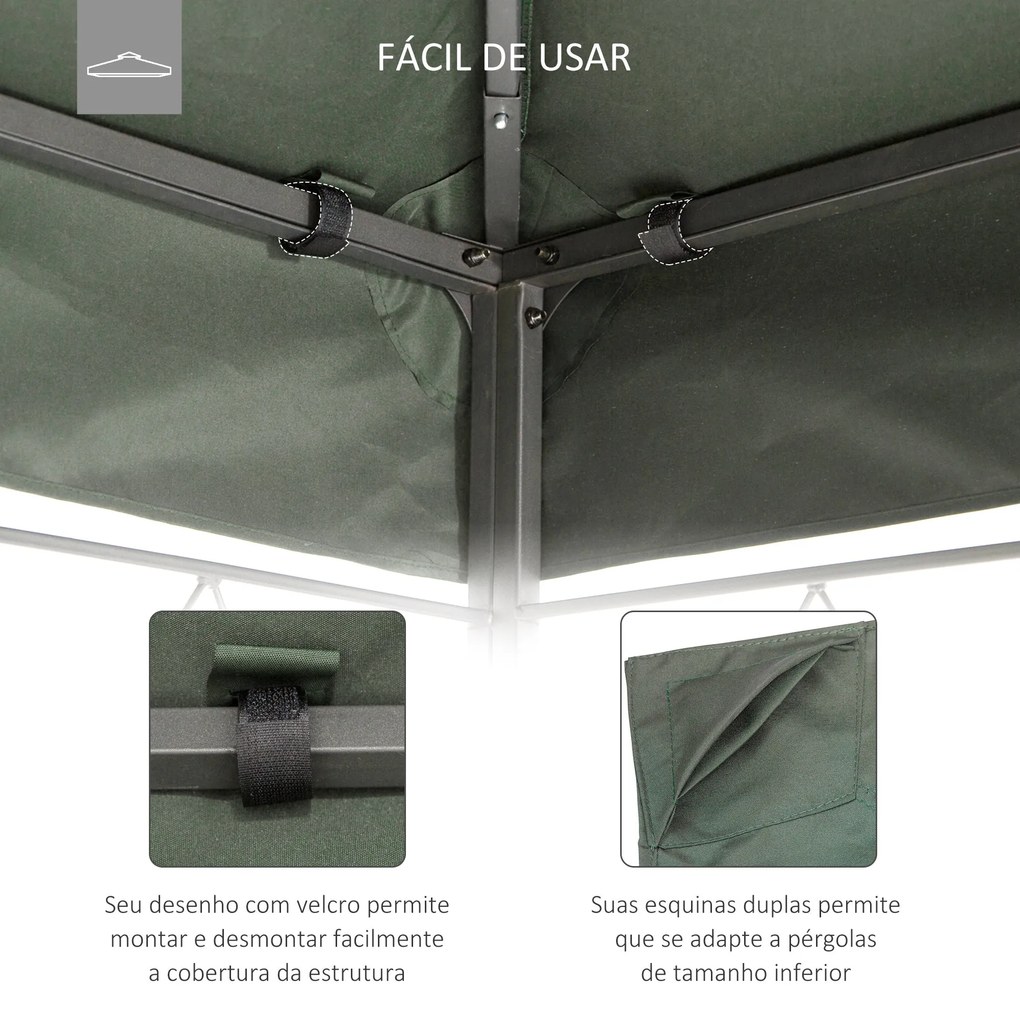 Toldo de Substituição 4x3m para Pérgola de Jardim - Dupla Camada com 1