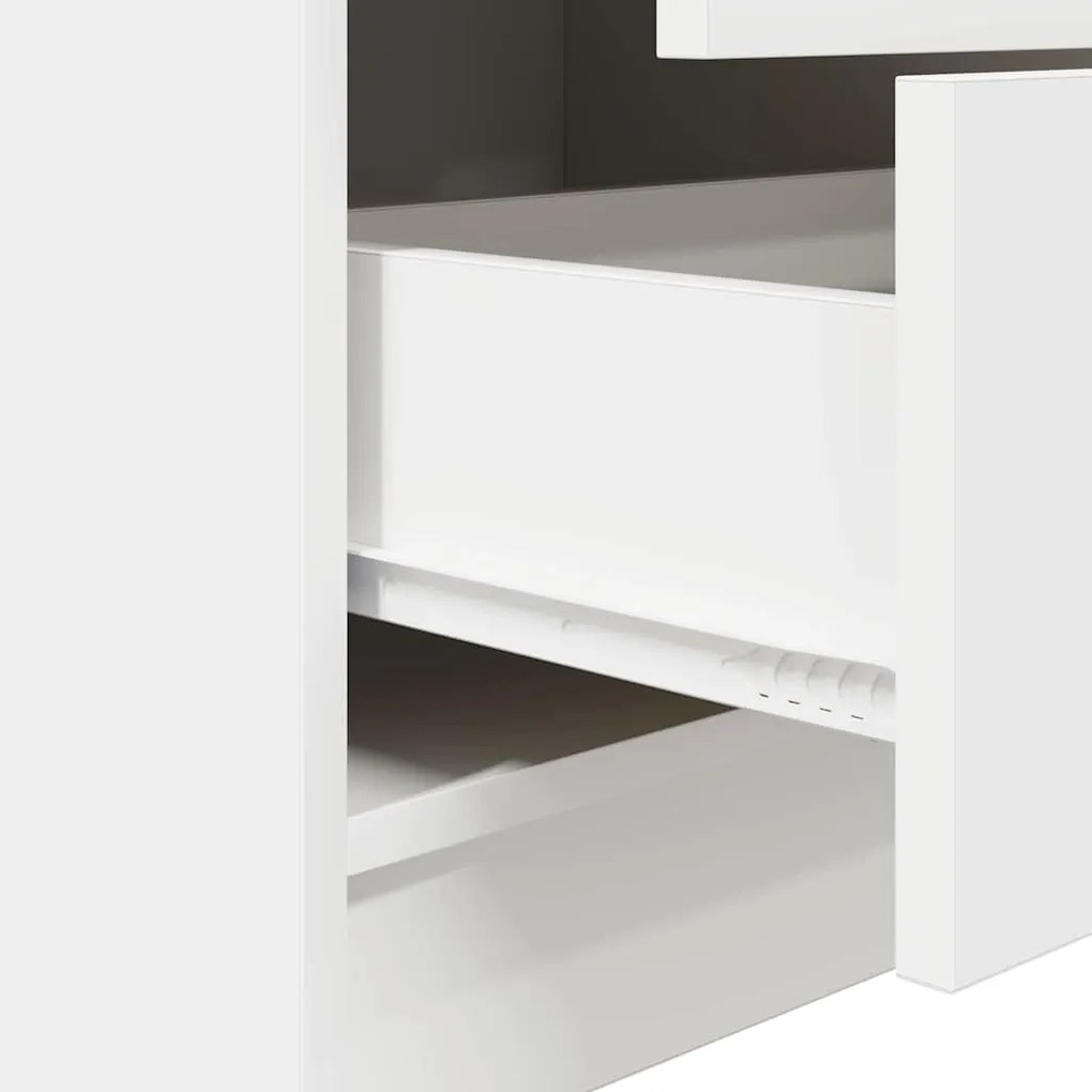 Mesa com Armazenamento Branca de Madeira de Engenharia