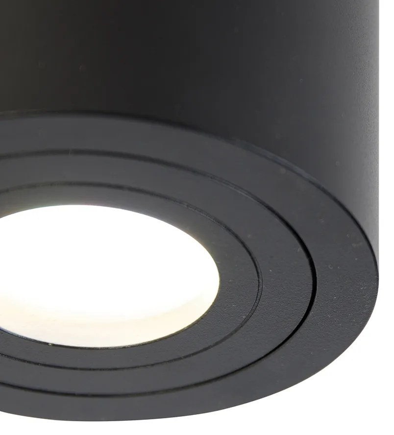 LED Foco de teto moderno preto redondo IP44 com Wi-Fi GU10 - Capa Moderno