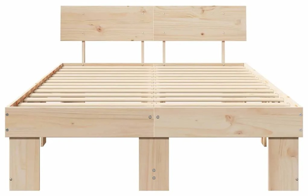 Estrutura da Cama com cabeceira Castanho 140 x 190 cm