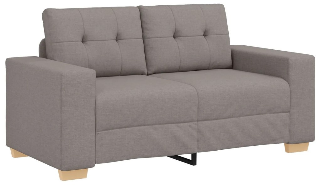 Conjunto de Sofá com Almofadas de Tecido Taupe