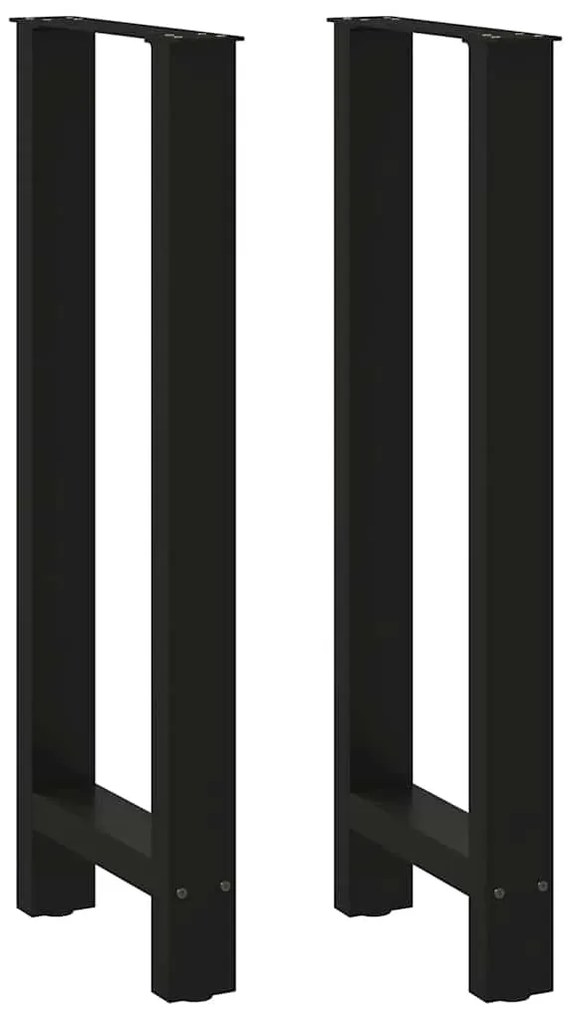 vidaXL Pés para mesa de bar pretos 2 peças 50x(100-101) cm aço