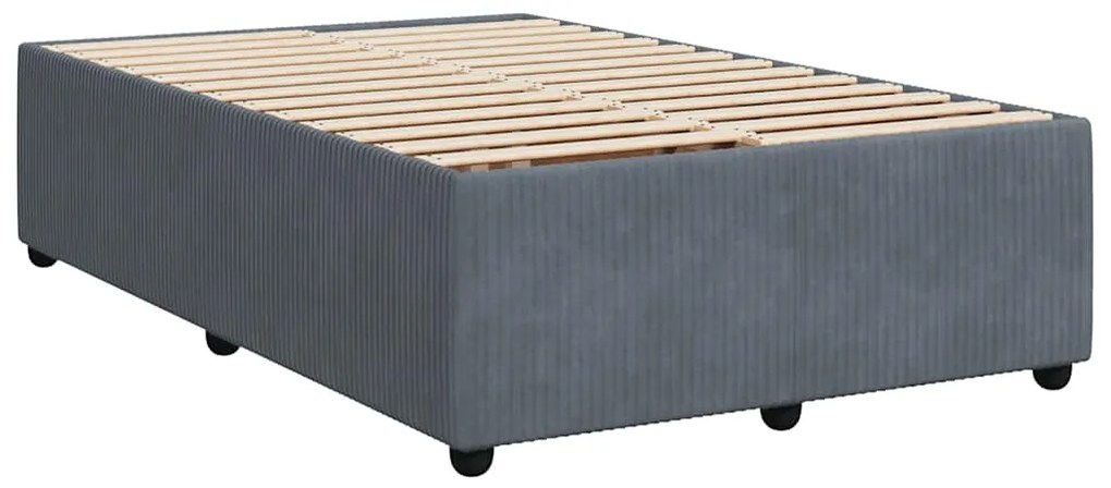 Cama boxspring com colchão 120x200 cm veludo cinzento-escuro