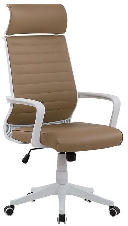 Cadeira de escritório castanha ajustável em malha e pele sintética LEADER Beliani