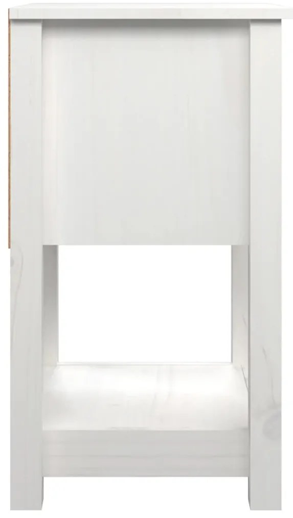Mesa de cabeceira 40x35x61,5 cm madeira de pinho maciça branco