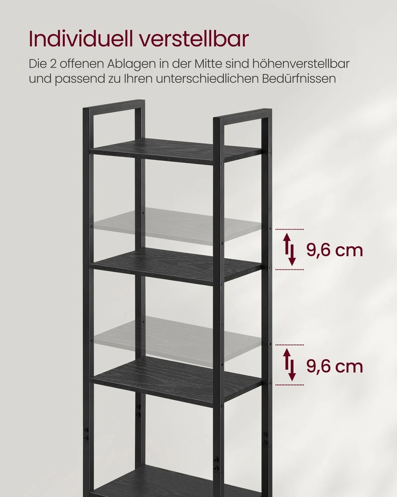 Estante de sala minimalista e elegante 24 x 40 x 159,5 cm Preto