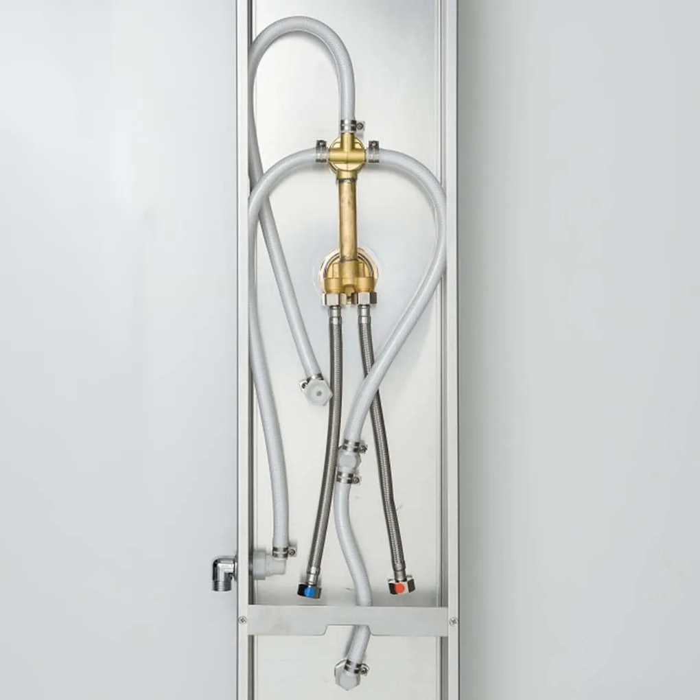 SCHÜTTE Painel de duche misturadora manípulo único TAHITI aço inox.