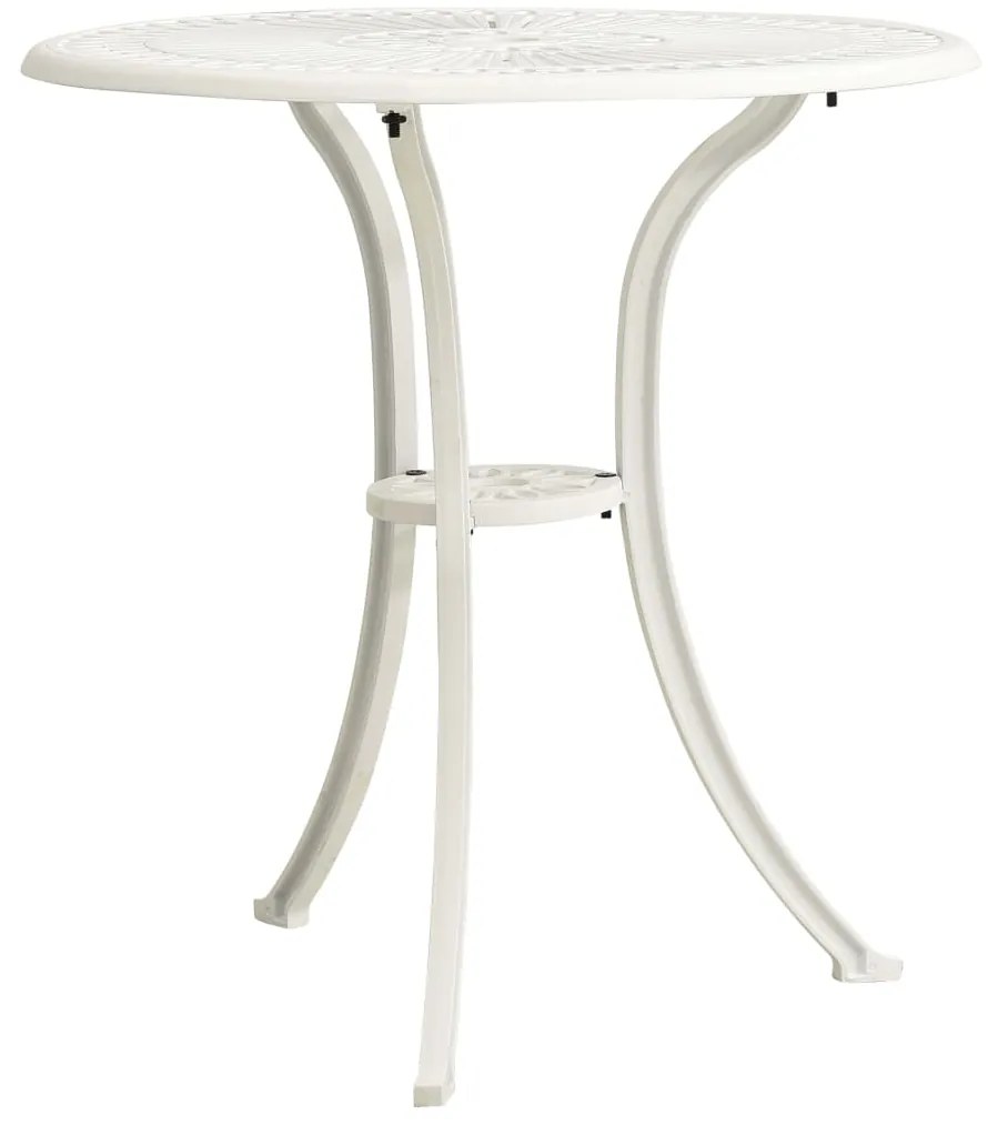 Mesa de jardim 62x62x65 cm alumínio fundido branco