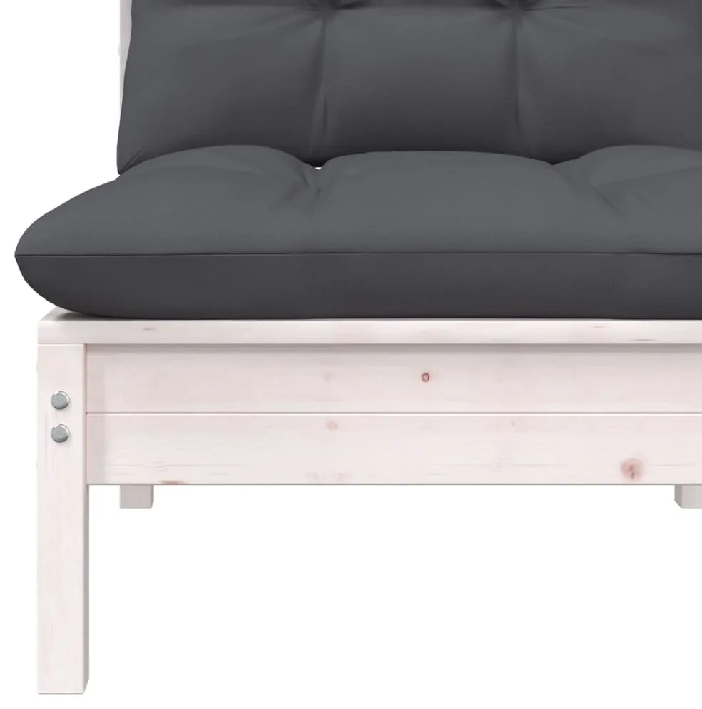 5 pcs conjunto lounge de jardim c/ almofadões pinho maciço