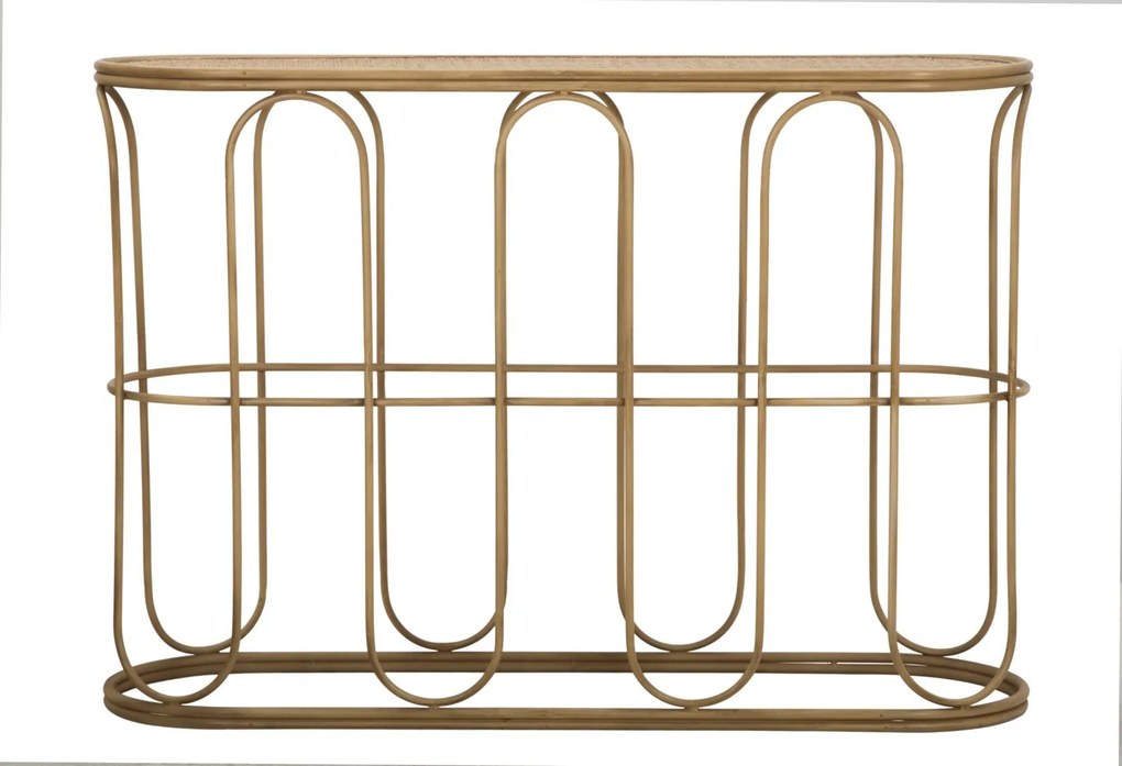 MESA CONSOLA SAMUI 110X32X77 CM COR NATURAL