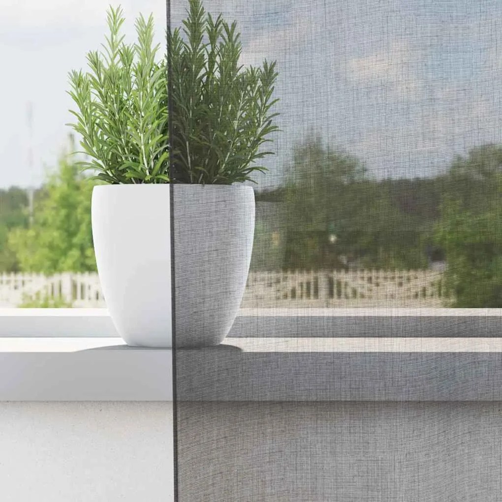 Cortinas de voile com ilhós 2 pcs cinzento-escuro 140x245 cm