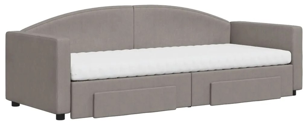 Sofá-cama c/ gavetão/gavetas 80x200 cm tecido cinza-acastanhado