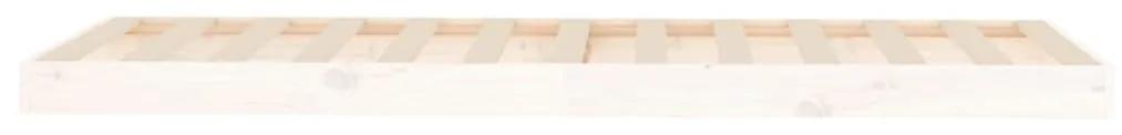 Estrutura cama de solteiro pequena 75x190cm pinho maciço branco