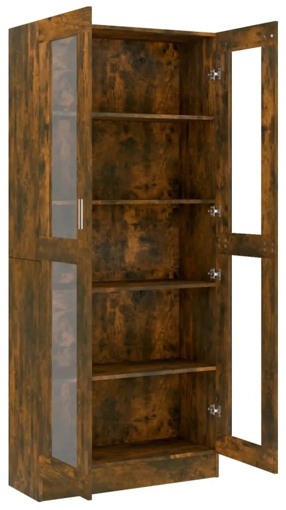 Vitrine 82,5x30,5x185,5 cm derivados de madeira carvalho fumado