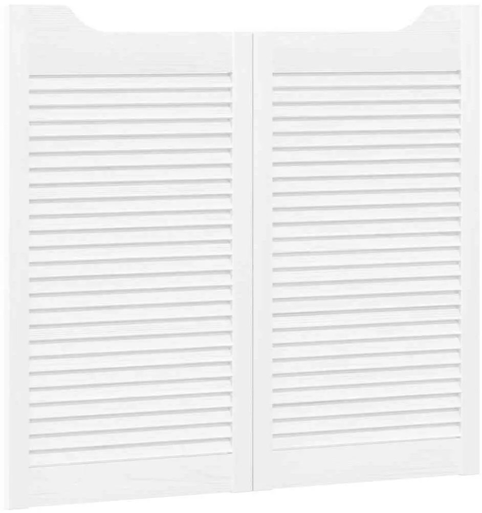 Portas de batente design de persiana 1-Par 90x100 cm branco