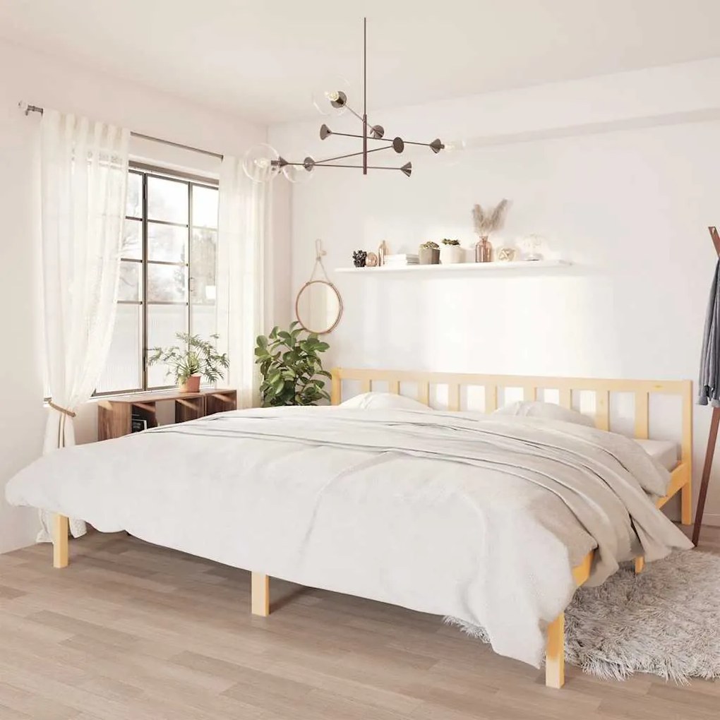 Estrutura de cama 200x200 cm pinho maciço