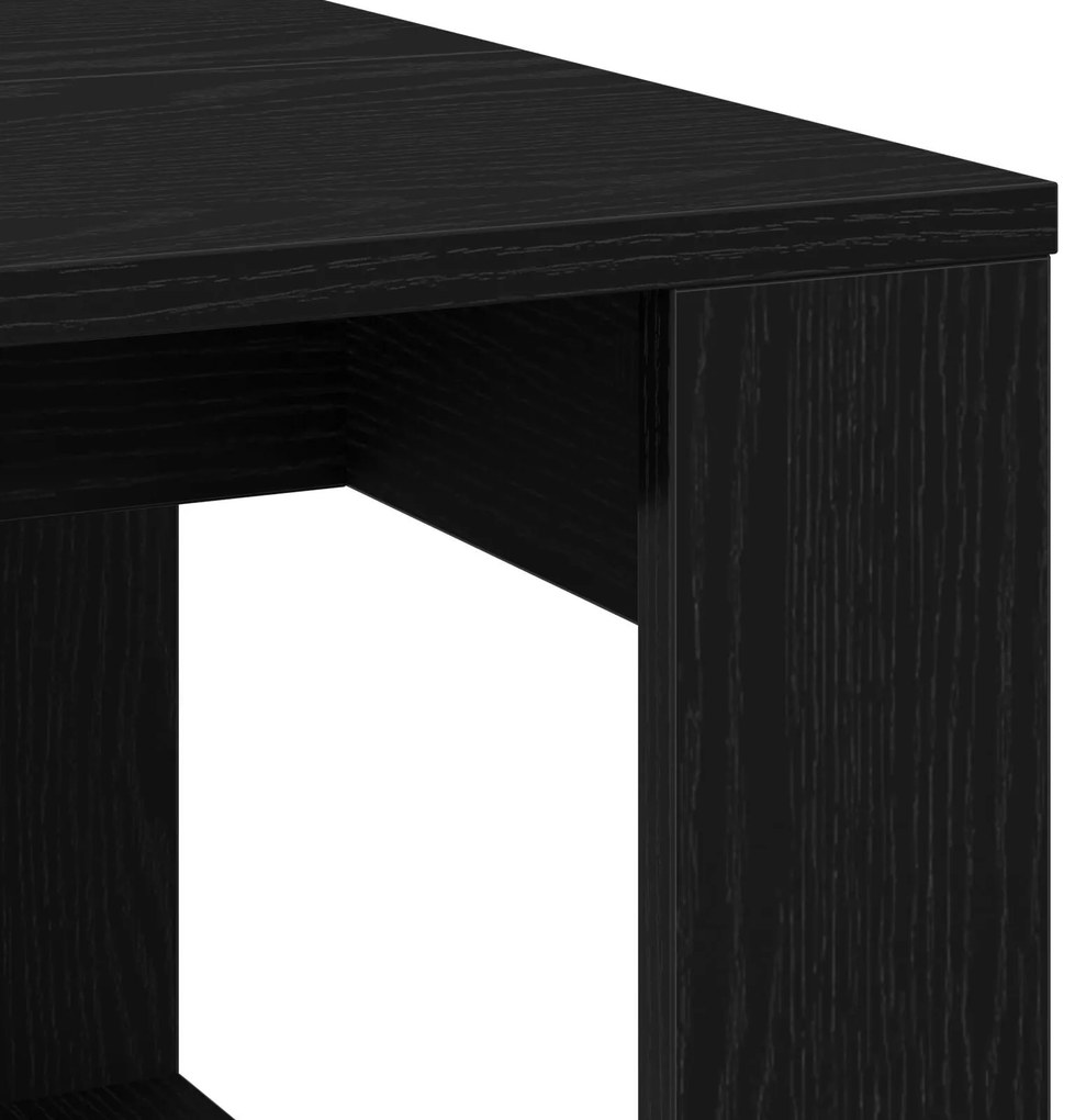 Mesa de café vidaXL em Preto Carvalho 102x50x35 cm em Madeira engenhei