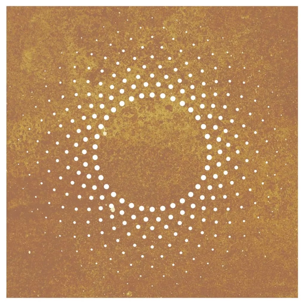 Decoração p/ muro de jardim 555x55 cm aço corten design sol