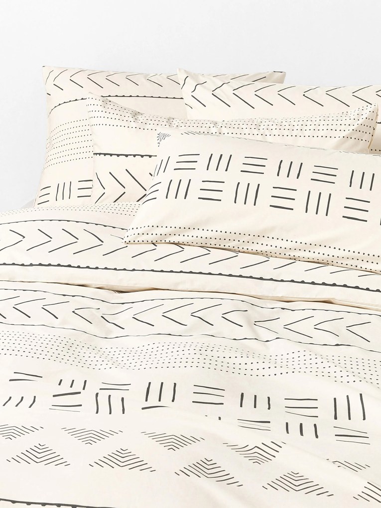 Capa de edredão em percal de algodão com padrão boho Kohana