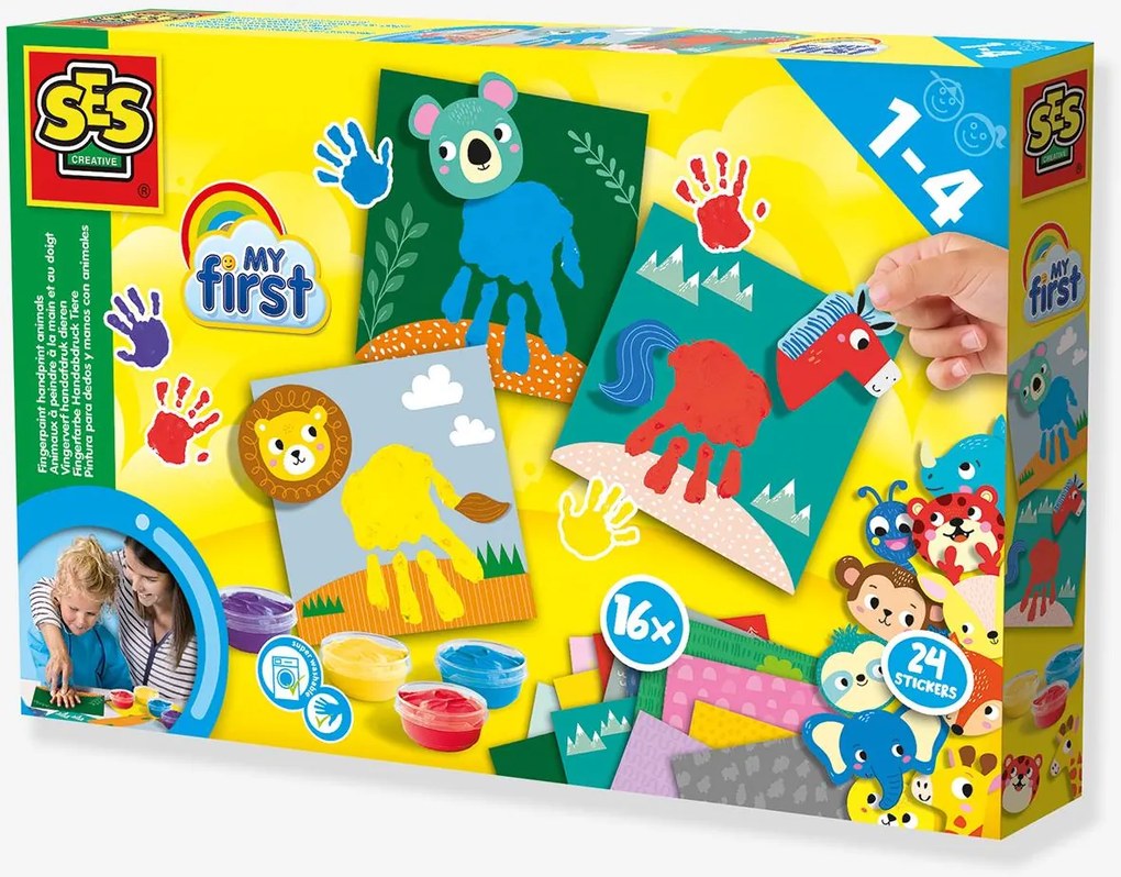 O meu primeiro kit de pintura com os dedos animais SES Creative multicolor