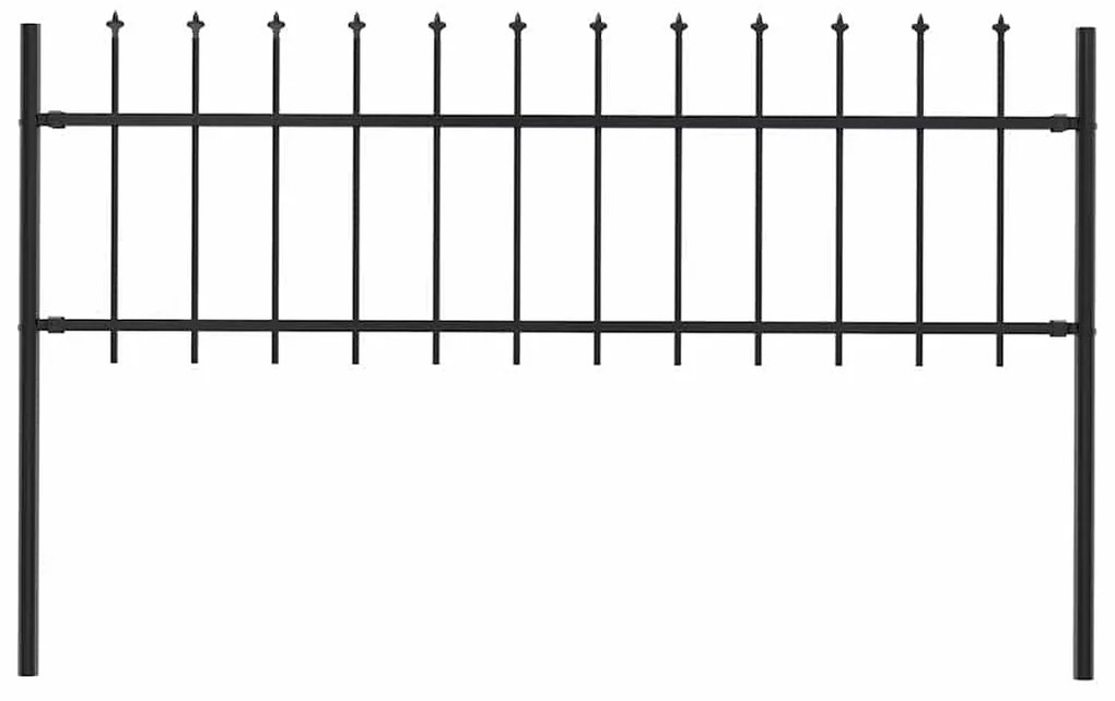 Cerca de jardim com topo lanças 1,8 m aço preto
