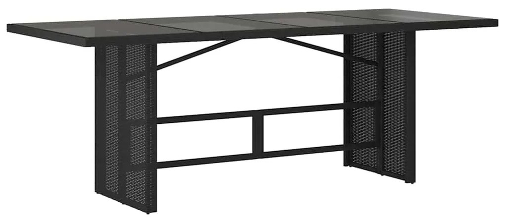 Conjunto de Jantar de Jardim 9 Peças Preto em Rattan Sintético