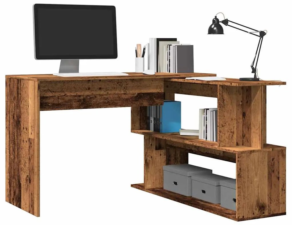 vidaXL Mesa de canto Madeira Velha 200,5x50x76 cm Madeira Engenheirada