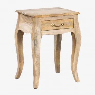 Mesa De Cabeceira Em Madeira De Manga Micaela Madeira De Manga - Sklum