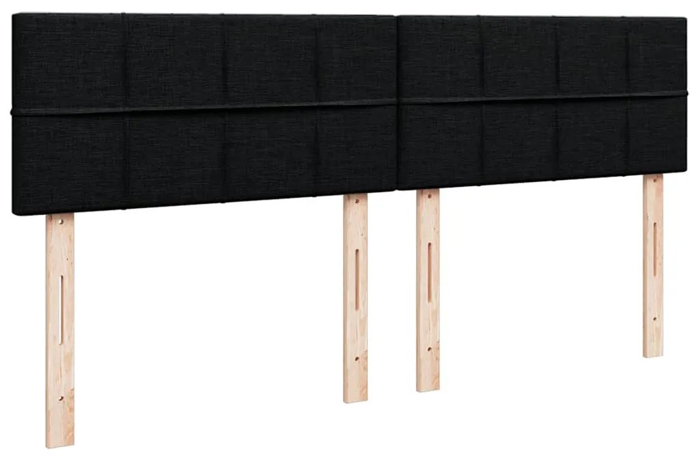Cama com molas/colchão 200x200 cm tecido preto