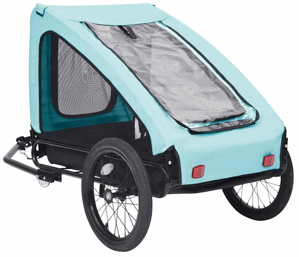 Reboque bicicleta p/ animais azul e preto