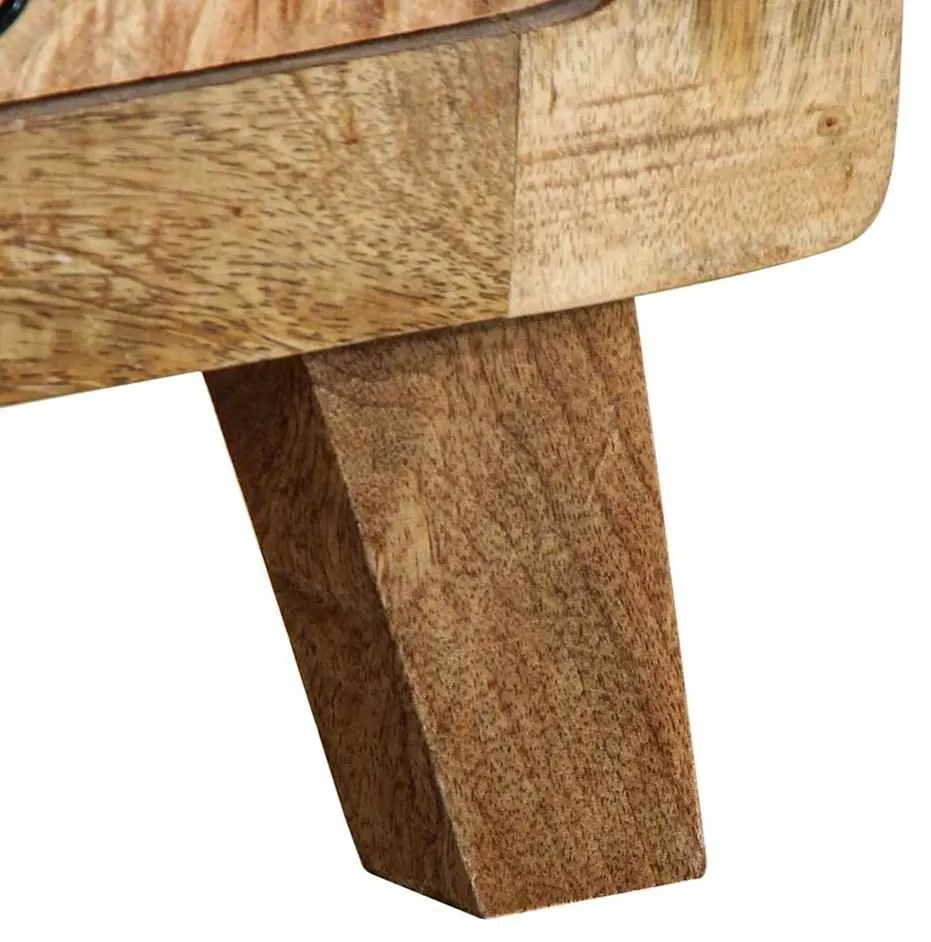 Mesa de cabeceira 37x32x50cm madeira de mangueira áspera maciça