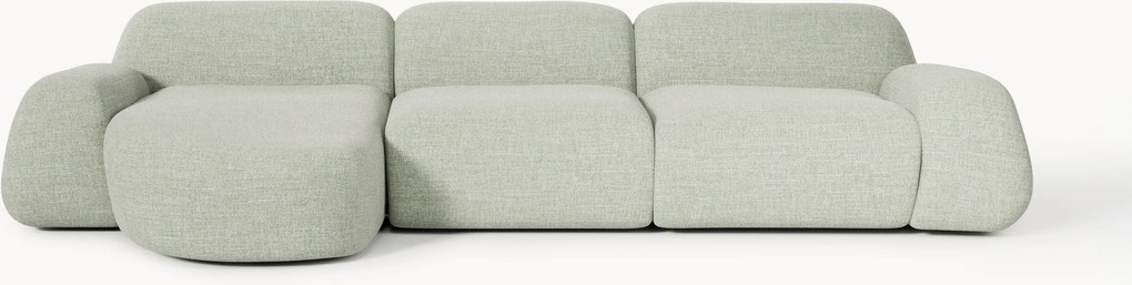 Sofá de canto modular em bouclé Wolke (4 lugares)