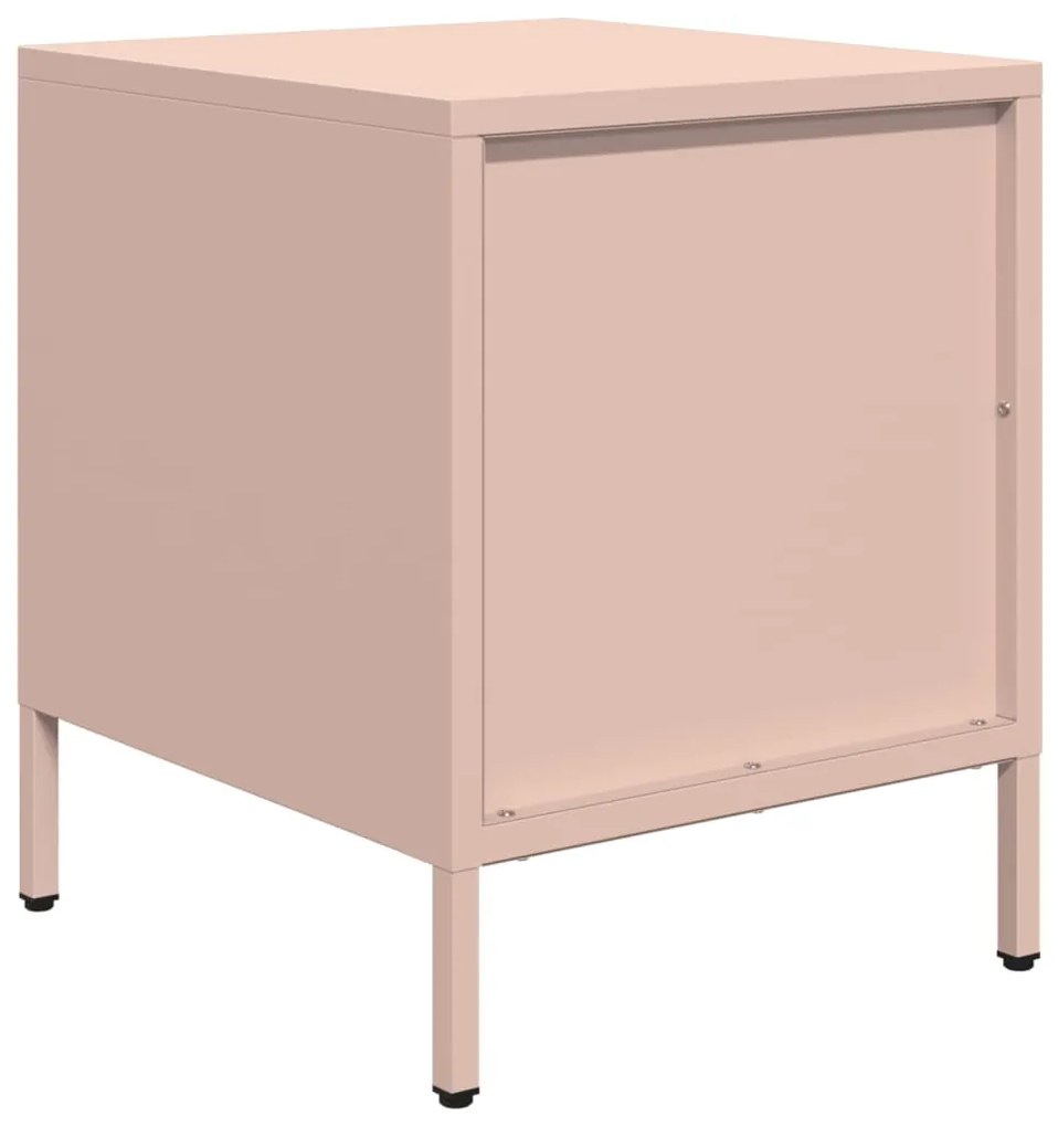 Mesa de cabeceira 35x39x43,5 cm aço rosa