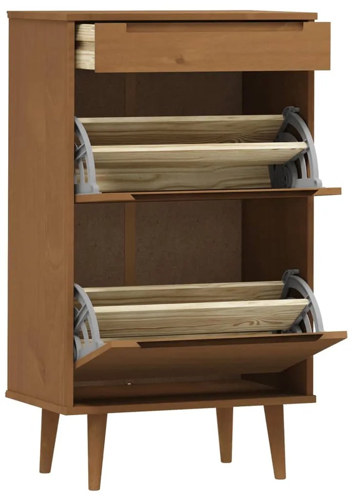 Sapateira MOLDE 59,5x35x103 cm pinho maciço castanho