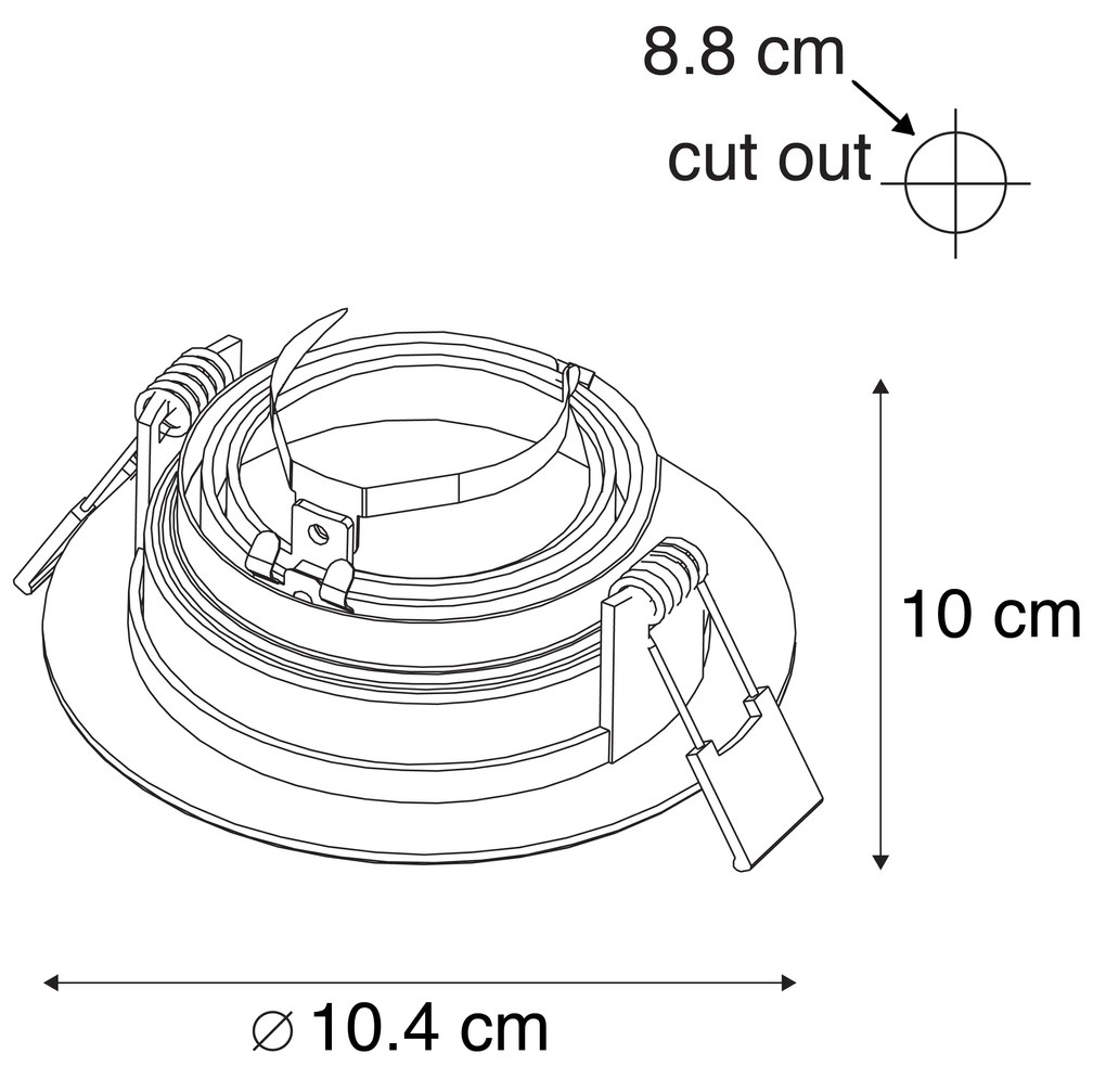 Foco embutido inteligente branco com aço Incl. Wifi GU10 - Rondoo