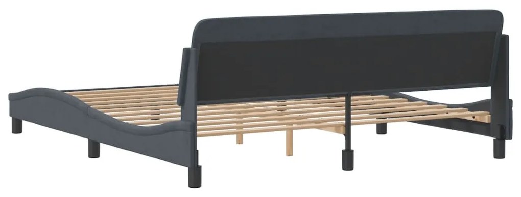 Estrutura de cama sem colchão 180x200 cm veludo cinzento-escuro