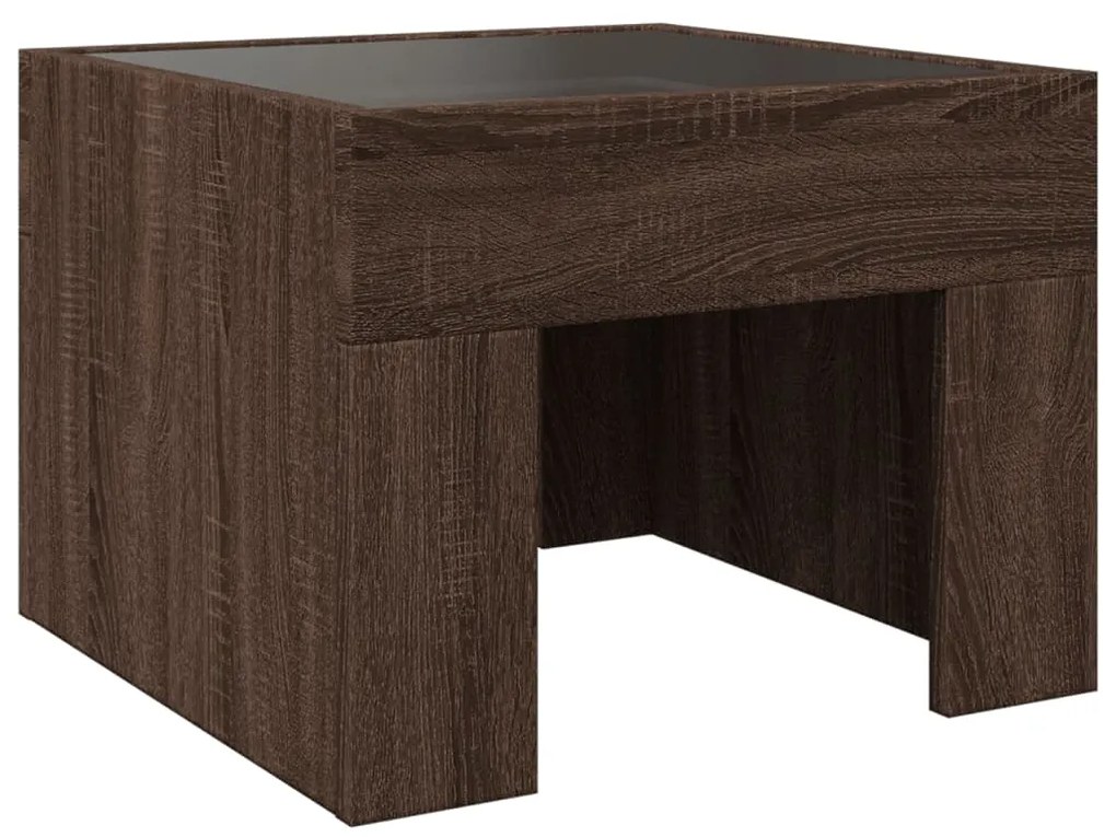 Mesa de cabeceira c/ LED Infinity 40x40x30 cm carvalho castanho